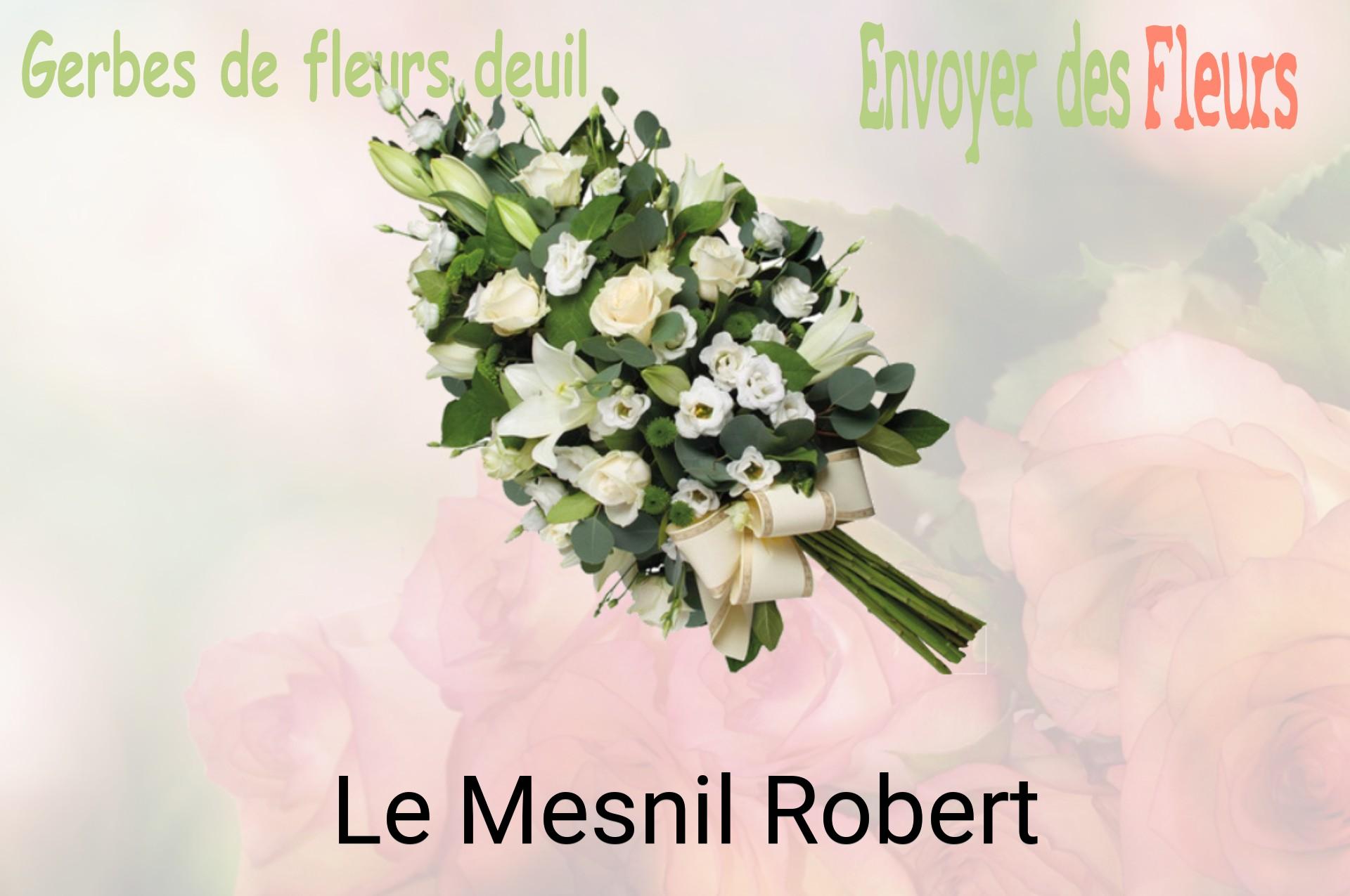 Gerbe de fleurs de deuil livrée à Le Mesnil-Robert